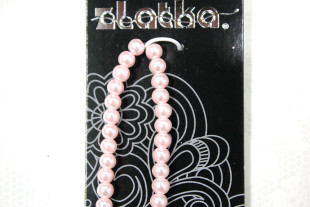 Бусины стеклянные под жемчуг 4 мм 108 шт на нити №09 св.розовый