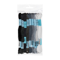 Нитки для вышивания Gamma набор мулине № 10 100% хлопок 9 цв. x 8 м Серый