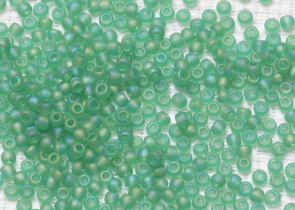 Бисер Япония круглый 11/0 10г 0164BF темный перидот матовый, радужный прозрачный